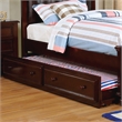 Pemberly Row Traditional Solid Wood Trundle Unit in Dark Walnut