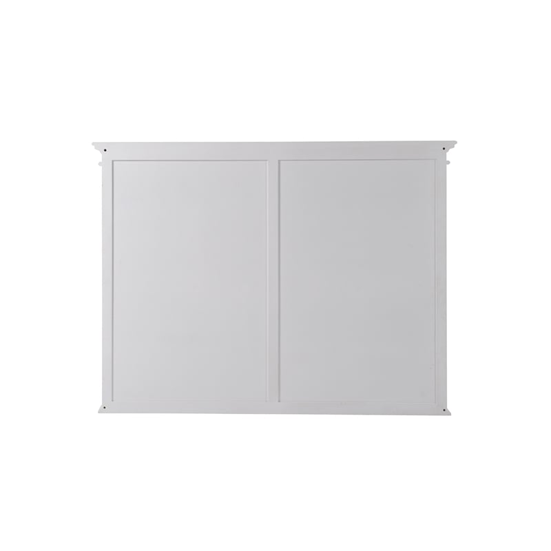 Pemberly Row Mahogany Wood Bookcase 5 Doors 3 Drawers in Classic White