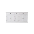 Pemberly Row Mahogany Wood Bookcase 5 Doors 3 Drawers in Classic White