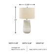 Pemberly Row Contemporary Ceramic Table Lamp in Beige and White