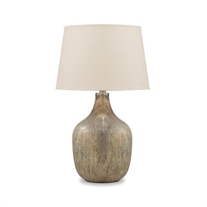 Pemberly Row Modern / Contemporary Glass Table Lamp in Gray and Gold