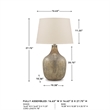 Pemberly Row Modern / Contemporary Glass Table Lamp in Gray and Gold