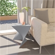 Pemberly Row Contemporary Plastic Triangle End Table in Gray