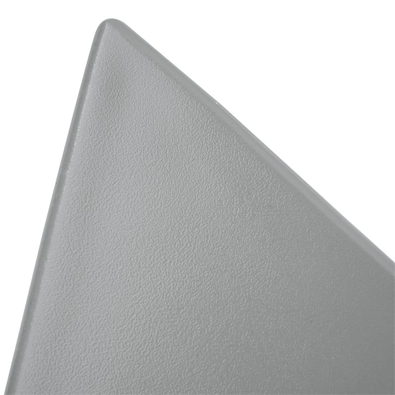 Pemberly Row Contemporary Plastic Triangle End Table in Gray