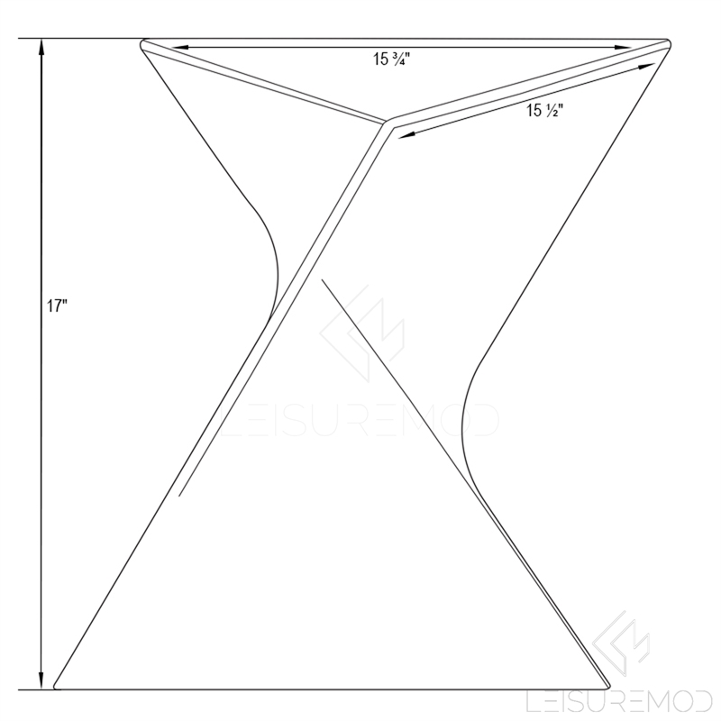 Pemberly Row Contemporary Plastic Triangle End Table in Gray
