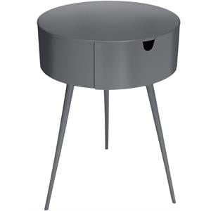 Pemberly Row Contemporary Transitional Gray Metal Nightstand