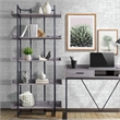 Pemberly Row Contemporary Transitional Bookshelf in Gray Finish
