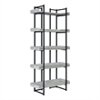 Pemberly Row Contemporary Transitional Bookshelf in Gray Finish