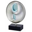 Pemberly Row Modern Poly Resin Table Lamp with LED in Black and Silver
