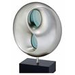 Pemberly Row Modern Poly Resin Table Lamp with LED in Black and Silver