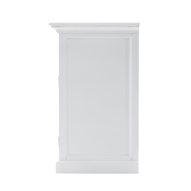 Pemberly Row Mahogany Wood Buffet Hutch Unit with 6 Shelves in White