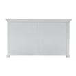 Pemberly Row Mahogany Wood Buffet Hutch Unit with 6 Shelves in White