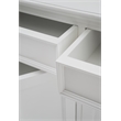Pemberly Row Mahogany Wood Buffet Hutch Unit with 6 Shelves in White