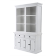 Pemberly Row Mahogany Wood Buffet Hutch Unit with 6 Shelves in White