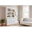 Pemberly Row Mahogany Wood Buffet Hutch Unit with 6 Shelves in White