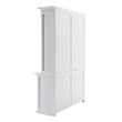 Pemberly Row Mahogany Wood Buffet Hutch Unit with 6 Shelves in White