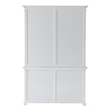 Pemberly Row Mahogany Wood Buffet Hutch Unit with 6 Shelves in White