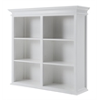 Pemberly Row Mahogany Wood Buffet Hutch Unit with 6 Shelves in White