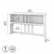 Pemberly Row 60W Hutch for L Shaped Desk in White/Shiplap Gray - Engineered Wood