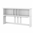 Pemberly Row 60W Hutch for L Shaped Desk in White/Shiplap Gray - Engineered Wood