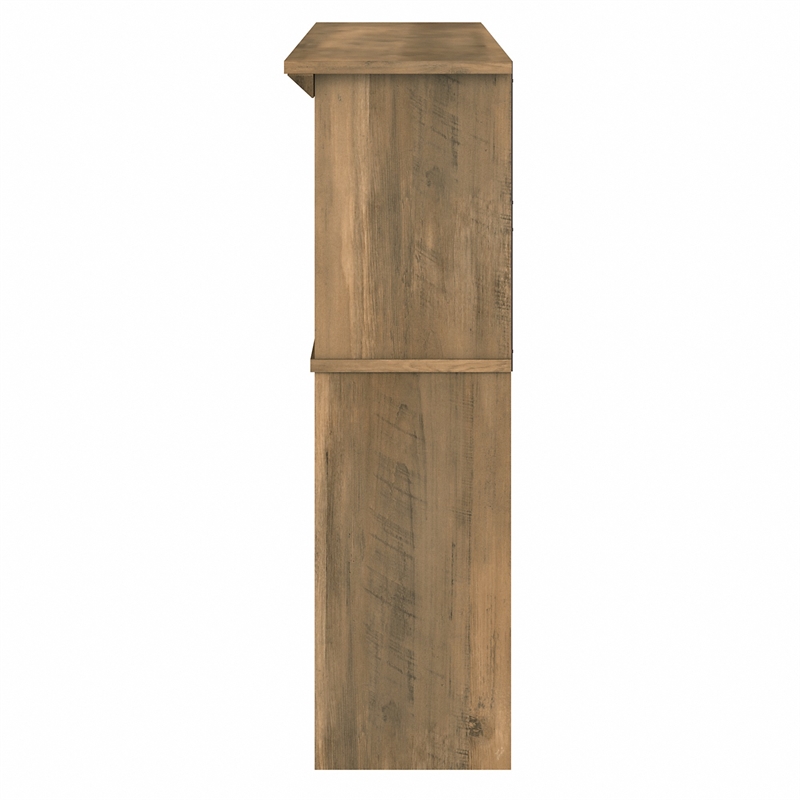 Pemberly Row 60W Hutch for L Shaped Desk in Reclaimed Pine - Engineered Wood