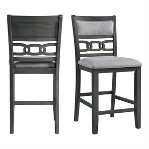 Pemberly Row Contemporary Counter Height Side Chair Set in Gray