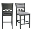 Pemberly Row Contemporary Counter Height Side Chair Set in Gray