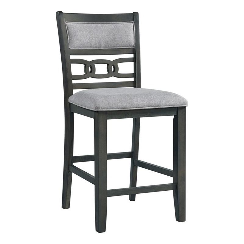 Pemberly Row Contemporary Counter Height Side Chair Set in Gray