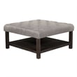 Pemberly Row Wood Ottoman in Antique Washed Gray and Light Gray