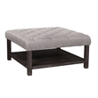 Pemberly Row Wood Ottoman in Antique Washed Gray and Light Gray