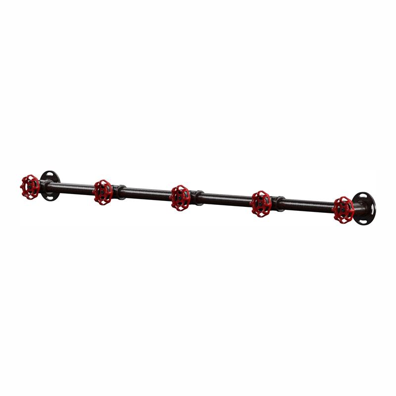 Pemberly Row Industrial Metal 5-Hook Coat Rack in Sand Black