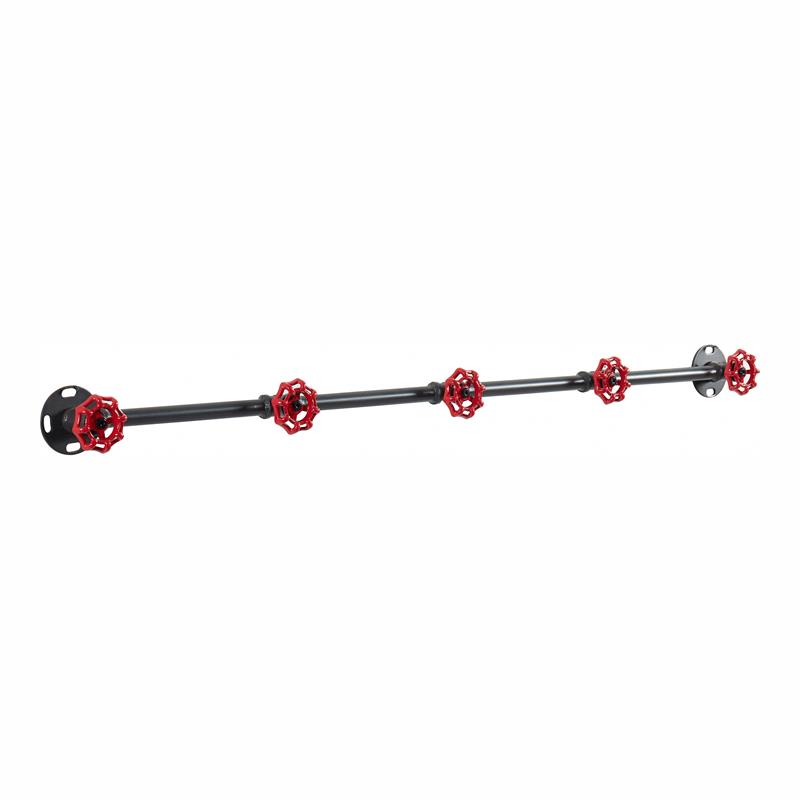 Pemberly Row Industrial Metal 5-Hook Coat Rack in Sand Black