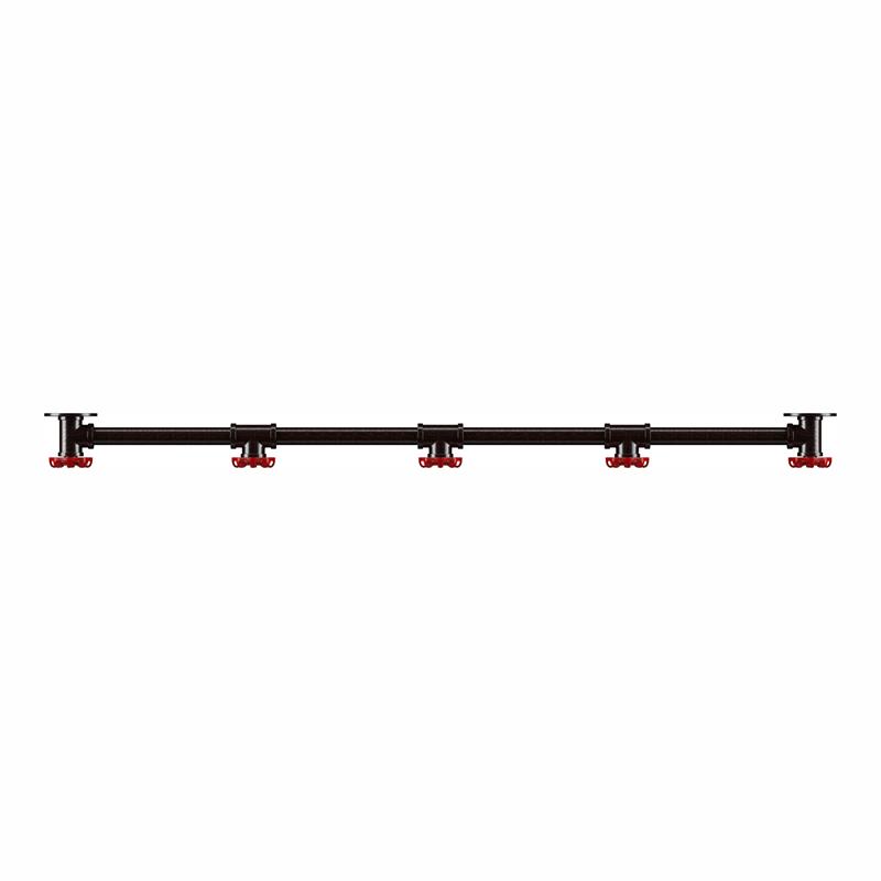 Pemberly Row Industrial Metal 5-Hook Coat Rack in Sand Black