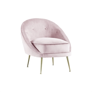 Pemberly Row Modern 19&quot Velvet Accent Chair with Gold Legs in Pink