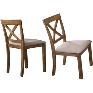 Pemberly Row Modern 20&quot Wood Dining Chair in Driftwood (Set of 2)