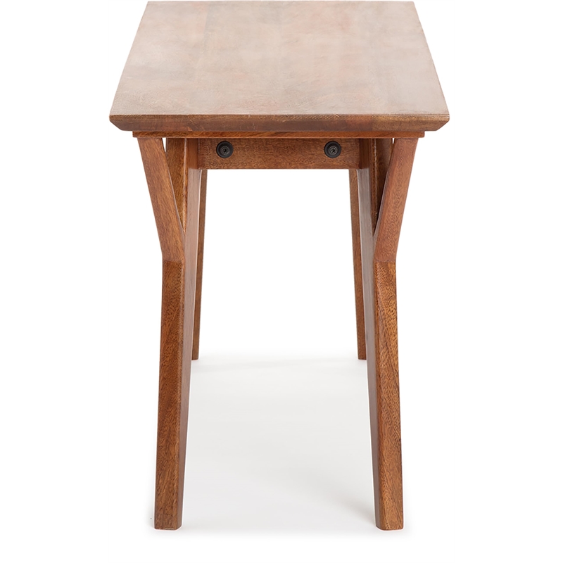 Pemberly Row Contemporary Mid Century Entryway Bench Walnut Brown