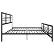 Pemberly Row Metal Bed Queen Size Frame Adjustable Under Bed Storage in Black