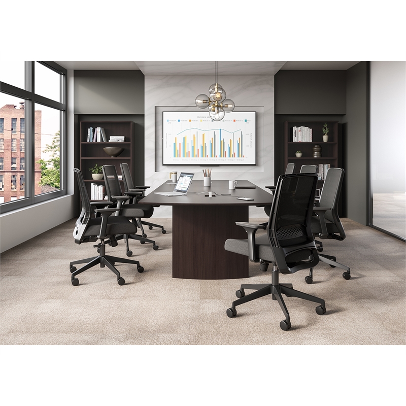 Pemberly Row Modern / Contemporary Basic Task Chair in Black