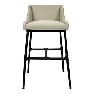Pemberly Row 31&quot Adjustable Fabric Dining/Bar/Counter Chair in Light Gray