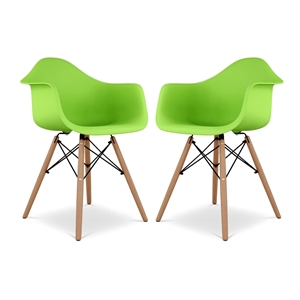 Pemberly Row 17.5&quot Plastic and Beech Wood Armchairs in Blue (Set of 2)