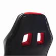Pemberly Row Contemporary Faux Leather Swivel Gaming Chair in Red