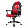 Pemberly Row Contemporary Faux Leather Swivel Gaming Chair in Red