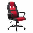 Pemberly Row Contemporary Faux Leather Swivel Gaming Chair in Red