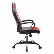 Pemberly Row Contemporary Faux Leather Swivel Gaming Chair in Red