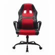 Pemberly Row Contemporary Faux Leather Swivel Gaming Chair in Red