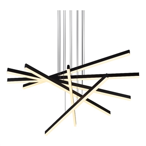 Pemberly Row 32&quot ETL Certified Integrated LED Aluminum and Acrylic Pendant Black