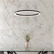 Pemberly Row Adjustable Aluminum ETL Certified Integrated LED Chandelier Black