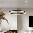 Pemberly Row Adjustable Aluminum ETL Certified Integrated LED Chandelier Black