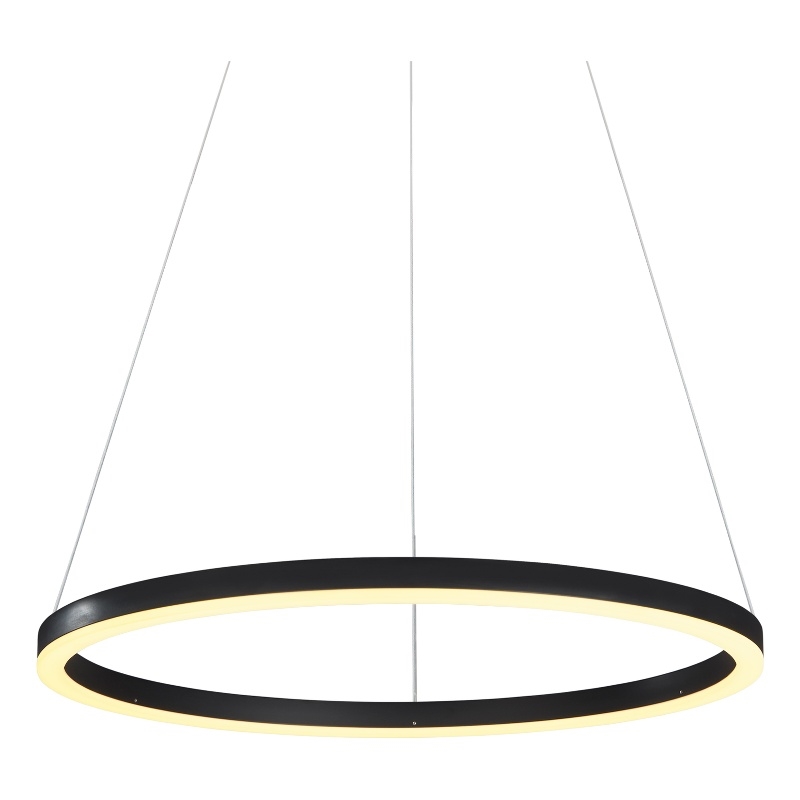 Pemberly Row Adjustable Aluminum ETL Certified Integrated LED Chandelier Black