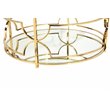 Pemberly Row Metal Round Coffee Table with Glass in Polished Gold